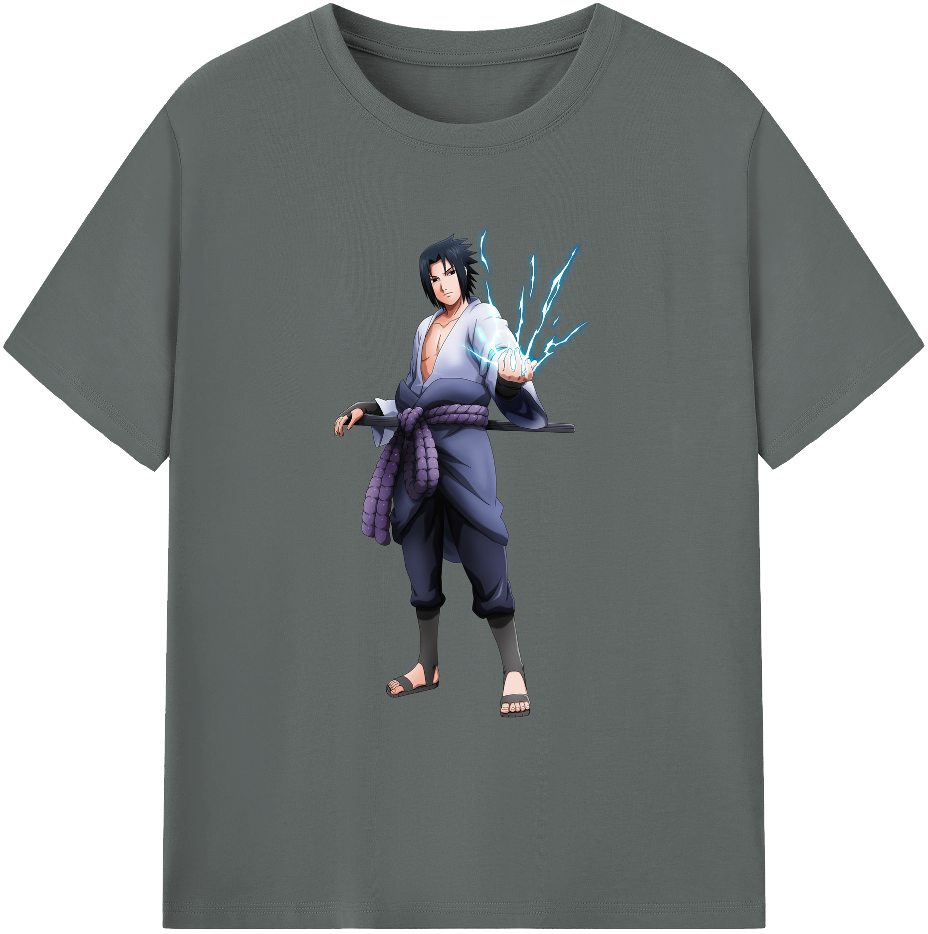 （画像用） NARUTO -ナルト- うちは サスケ Uchiha Sasuke 綿100％ メンズ半袖Tシャツ｜肌触りやわらか＆通気性